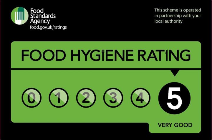 White Horse 5 Star Food Hygiene Rating from the Food Standards Agency - October 2019